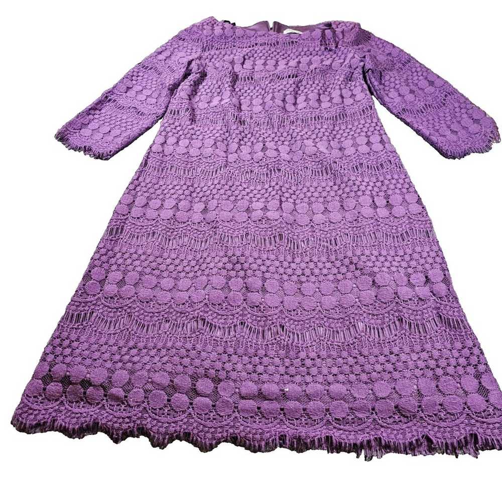 Eliza J Dress Womens Size 6 Purple Lace Work Wedd… - image 1