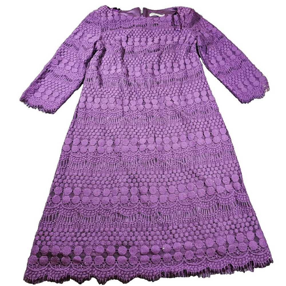 Eliza J Dress Womens Size 6 Purple Lace Work Wedd… - image 2