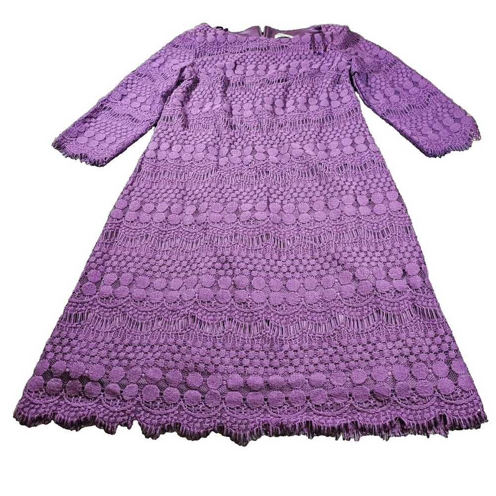 Eliza J Dress Womens Size 6 Purple Lace Work Wedd… - image 3