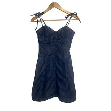 Guess Vintage 100% Cotton Denim Corset Mini Dress… - image 1