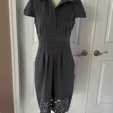 NWOT BCBGMAXAZRIA Grey Puff Sleeve Knit Dress With