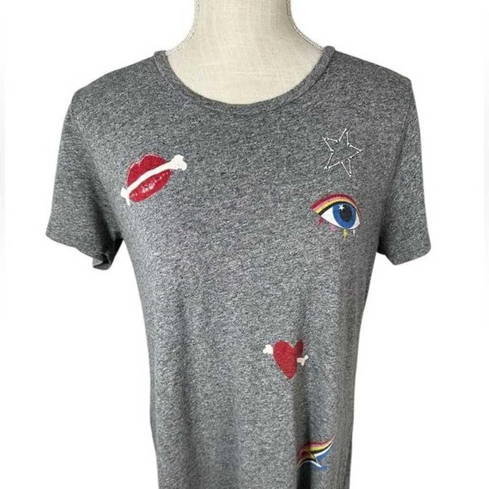 Lauren Moshi Grey Red Lips & Rainbow Evil Eye Hig… - image 2