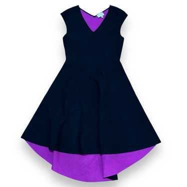 Milly Black Purple High Low Dress - Size Medium - image 1