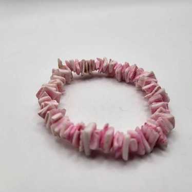 Vintage 90s Pink Puka Shell Bracelet - image 1