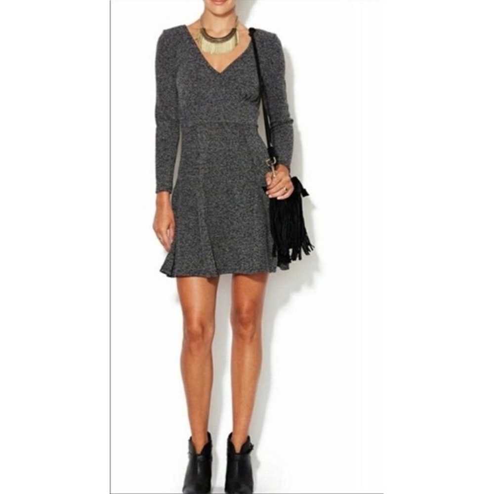 Free People Gray & Black Tweed Keyhole Back A-Lin… - image 3