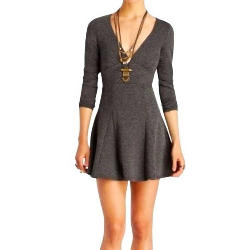 Free People Gray & Black Tweed Keyhole Back A-Lin… - image 7