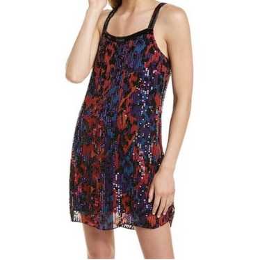 Parker Saturn Beaded Mini Slip Dress Animal Print 