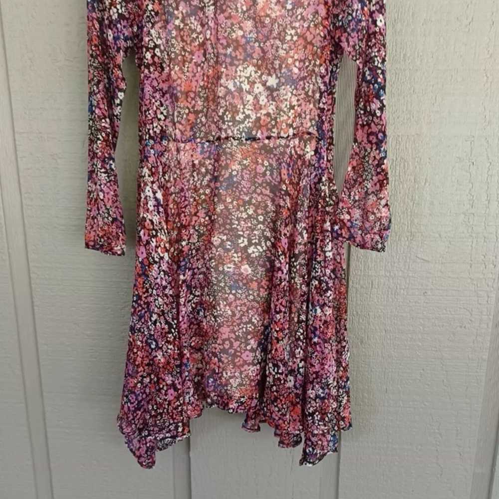 Maje Relana Silk Floral Print Mini Dress Size 38 … - image 3