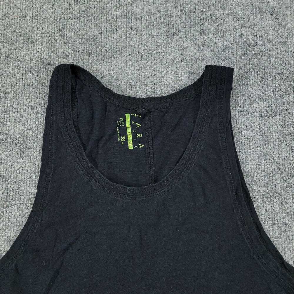 Zara Zara Tank Top Shirt Women Medium Black Round… - image 2