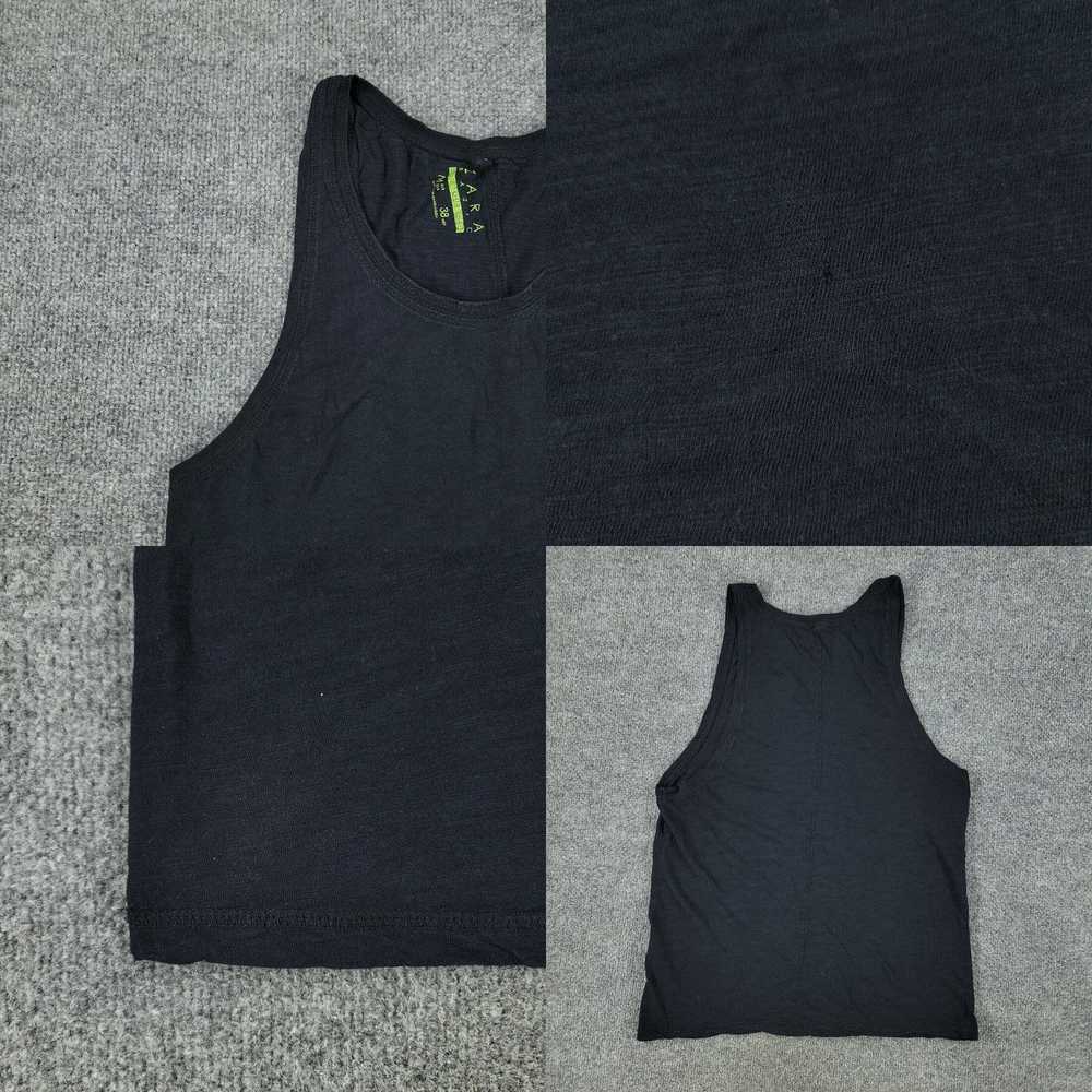 Zara Zara Tank Top Shirt Women Medium Black Round… - image 4