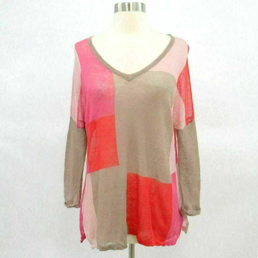 Gerard Darel Linen Blend Color Block Taupe Pink R… - image 1