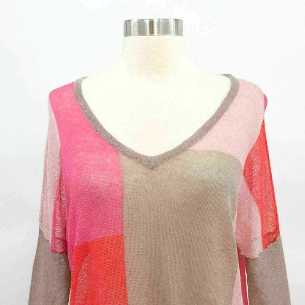 Gerard Darel Linen Blend Color Block Taupe Pink R… - image 2