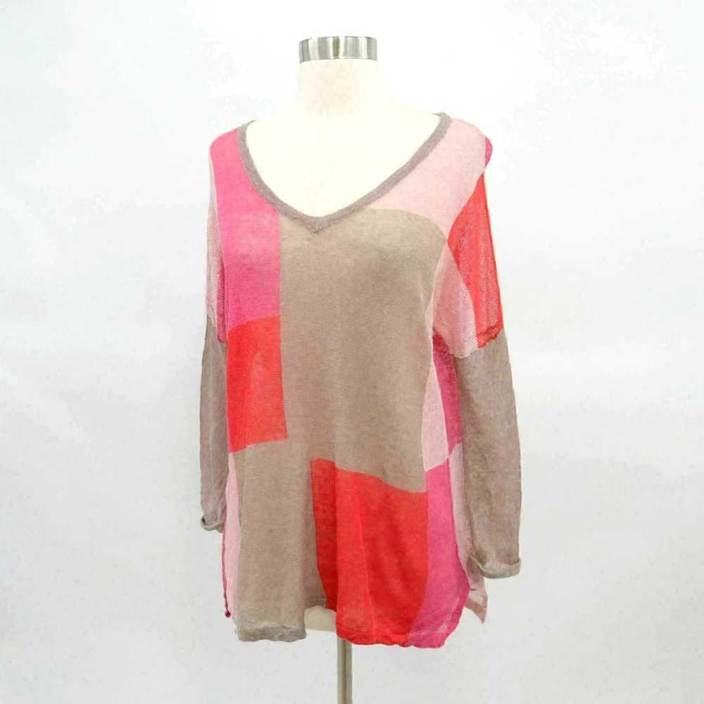 Gerard Darel Linen Blend Color Block Taupe Pink R… - image 5