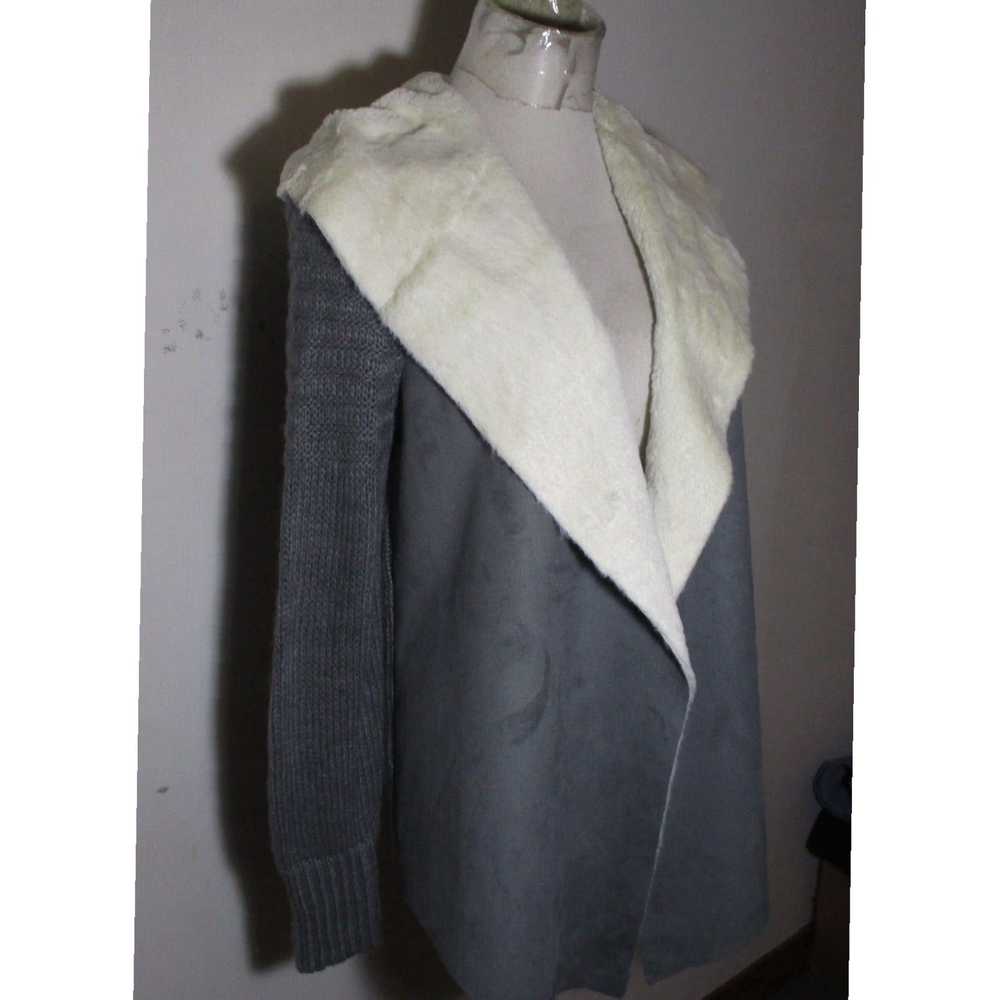 Blend Gray Wool Blend Hooded Cardigan Wrap Sweate… - image 3