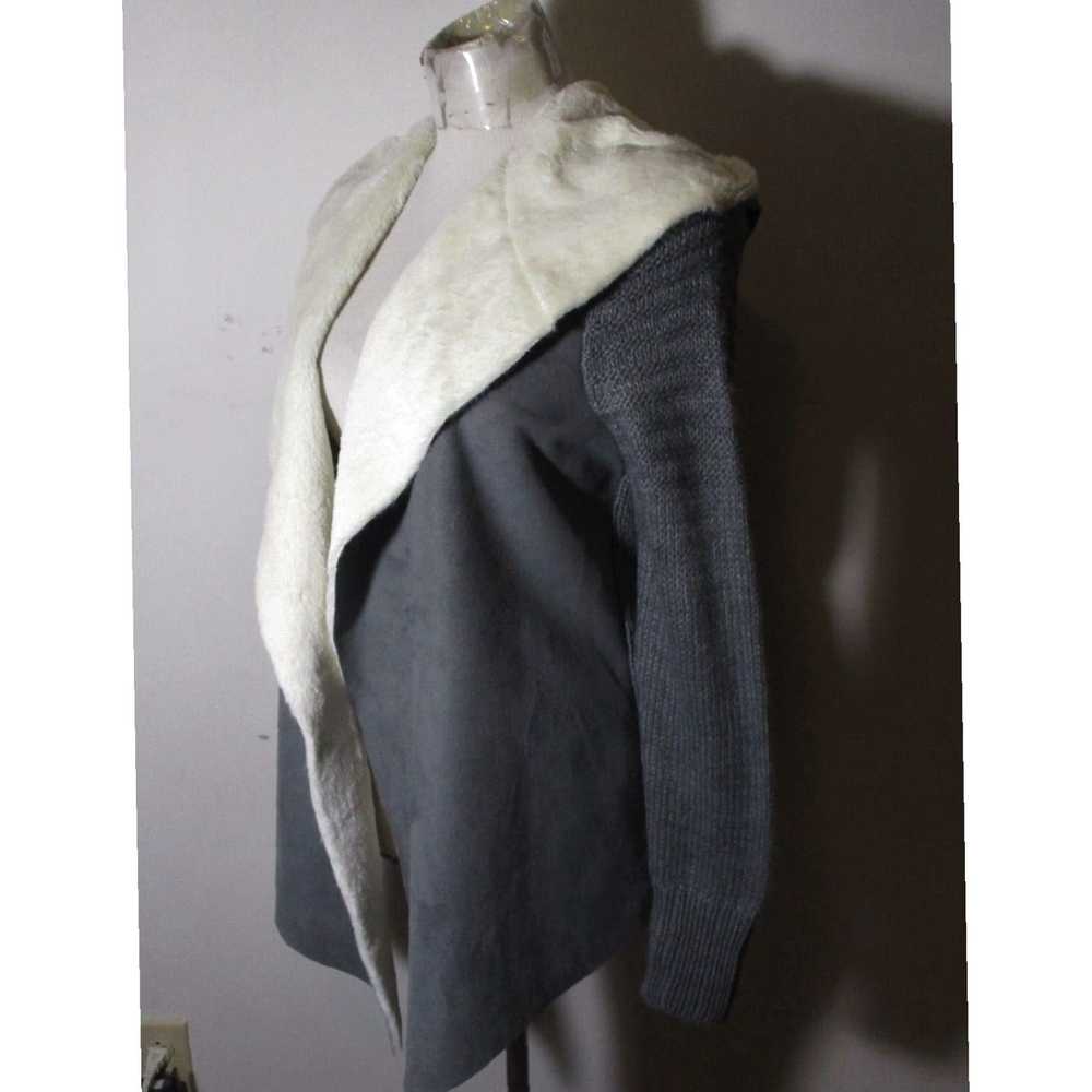 Blend Gray Wool Blend Hooded Cardigan Wrap Sweate… - image 4