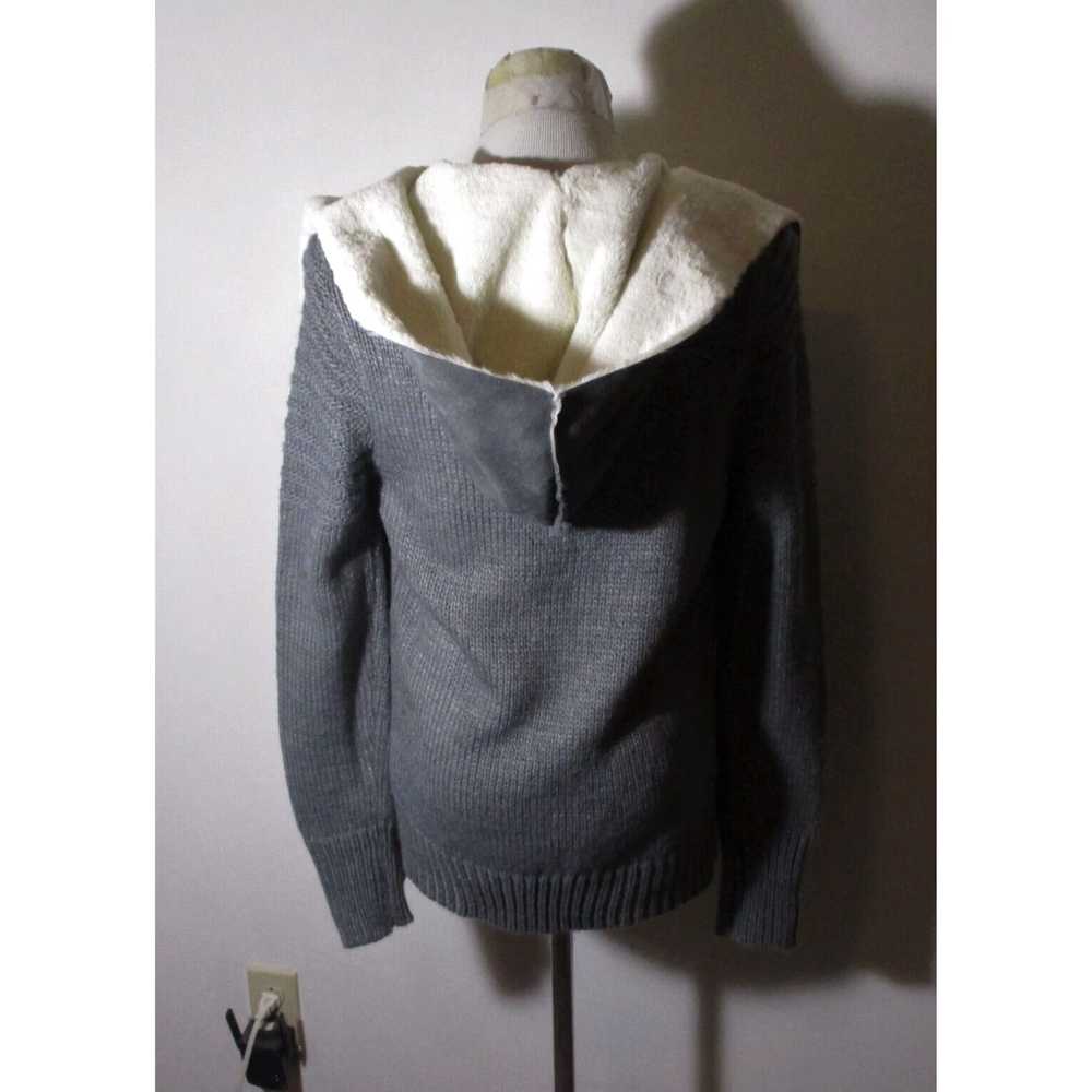 Blend Gray Wool Blend Hooded Cardigan Wrap Sweate… - image 5