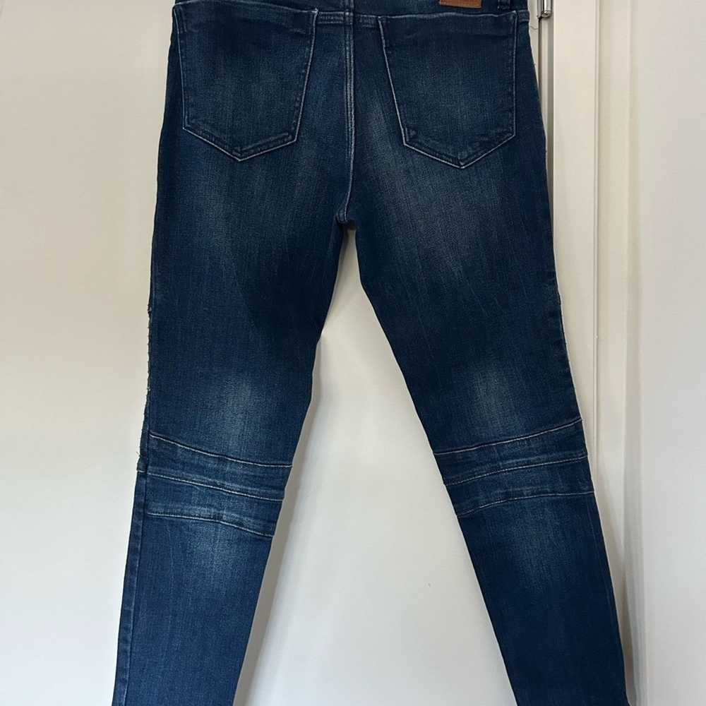 Zara Zara Denim Moto Dark Wash Stretch Skinny Jea… - image 2