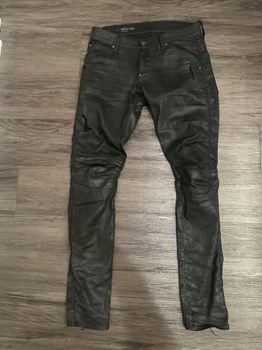 Gstar Black Leather Gstar tapered zip jeans - image 1