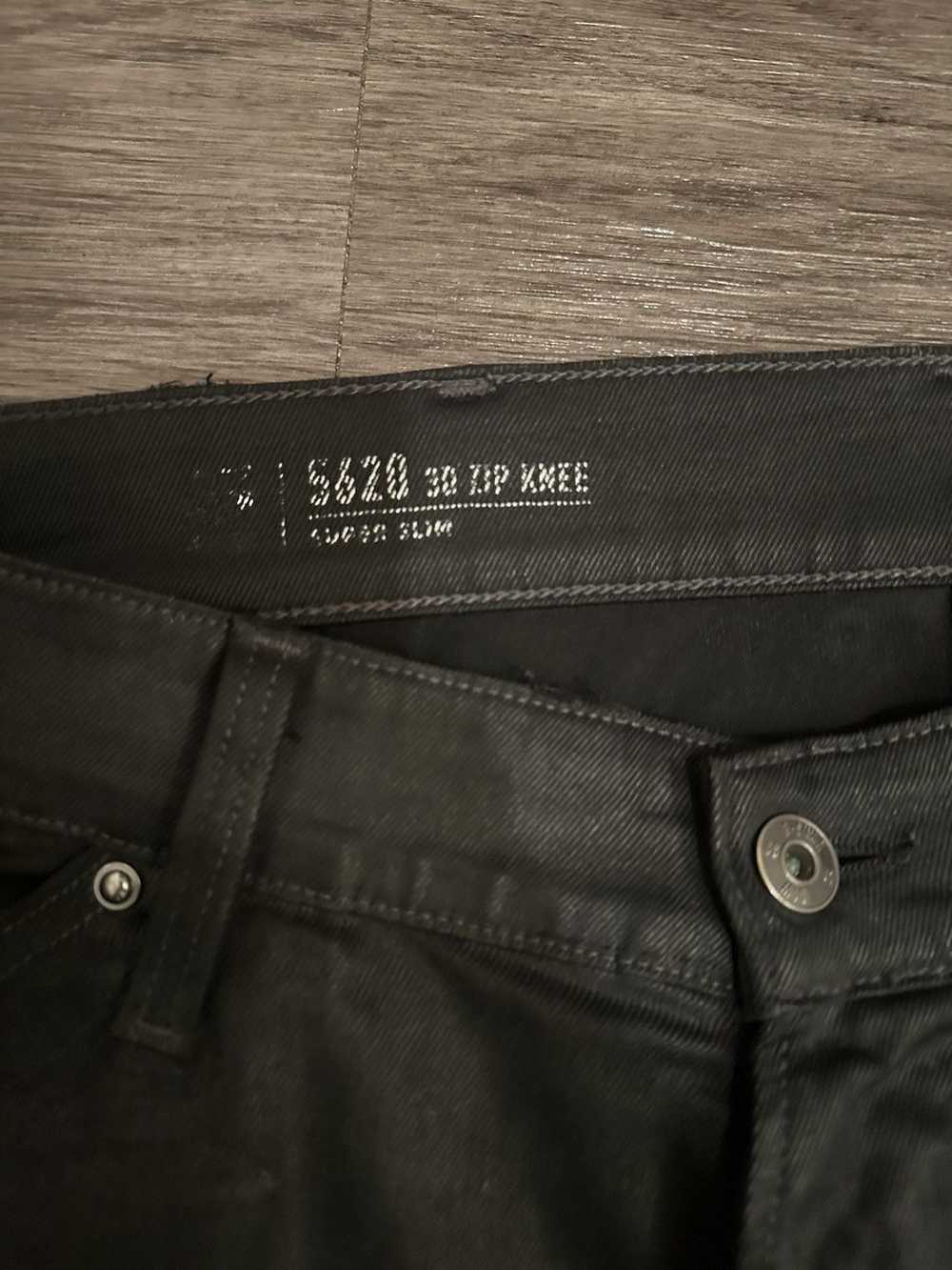 Gstar Black Leather Gstar tapered zip jeans - image 5