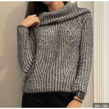 Express Express Gray Cotton Blend Knit Turtleneck… - image 1