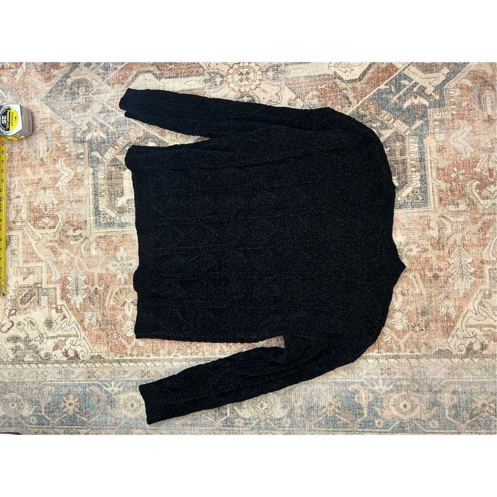 Macron Macaron Black Cable Knit Sweater, Sz Small - image 5