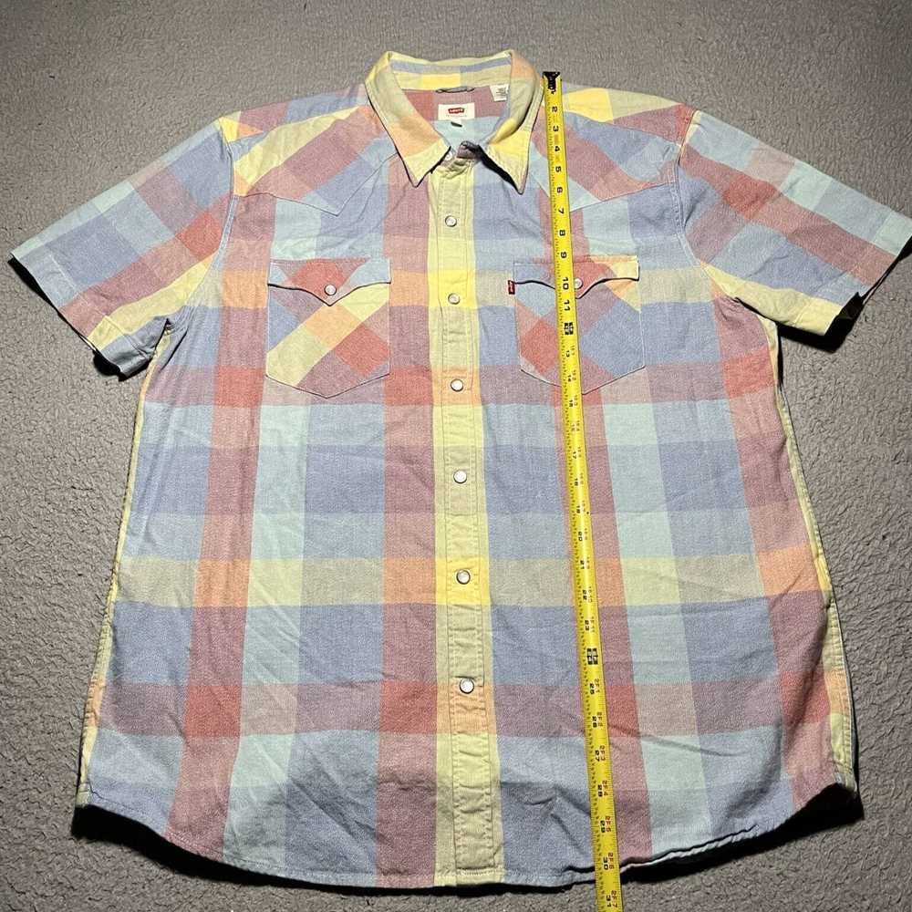 Levi's Pearl Snapped Plaid Patterned Colorful Wes… - image 2