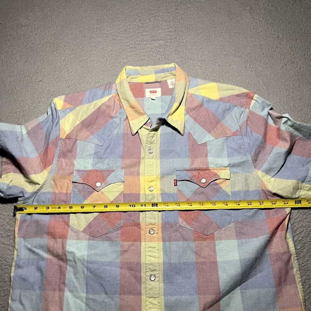 Levi's Pearl Snapped Plaid Patterned Colorful Wes… - image 4