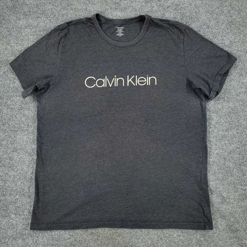 Calvin Klein Gray Short Sleeve Adult Graphic Logo… - image 1