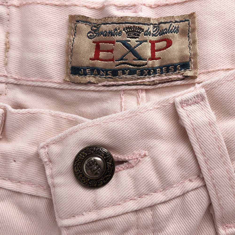 Express × Vintage 90s EXP Express pale pink jeans… - image 4