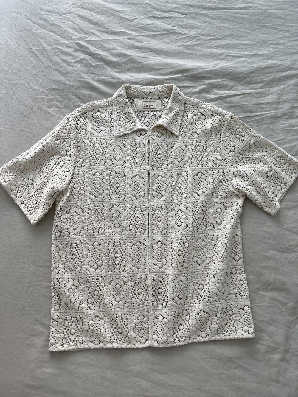 Ovadia & Sons Crochet Lace Button Up - image 1