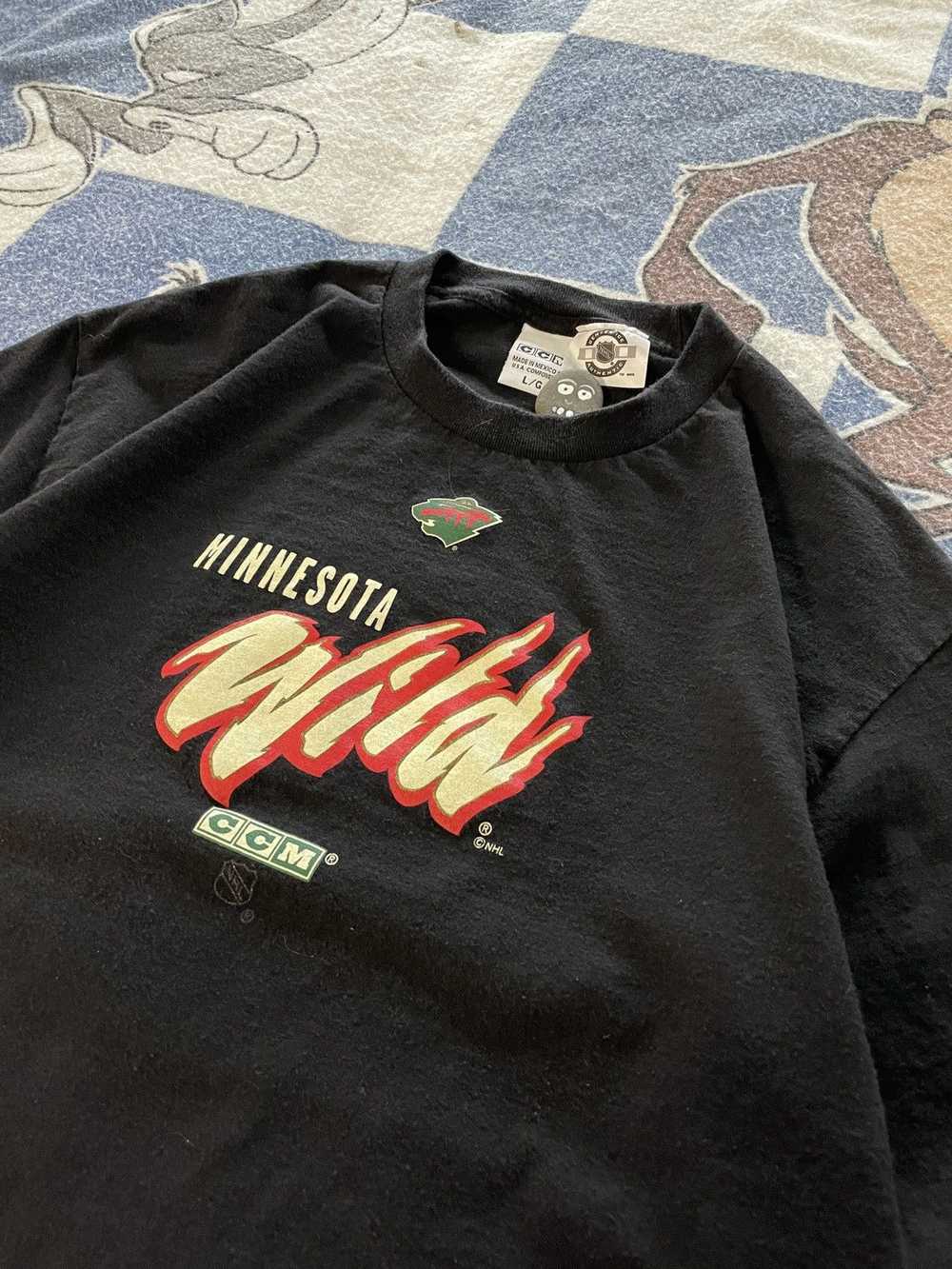 Ccm × NHL × Vintage Vintage Minnesota Wild long s… - image 2