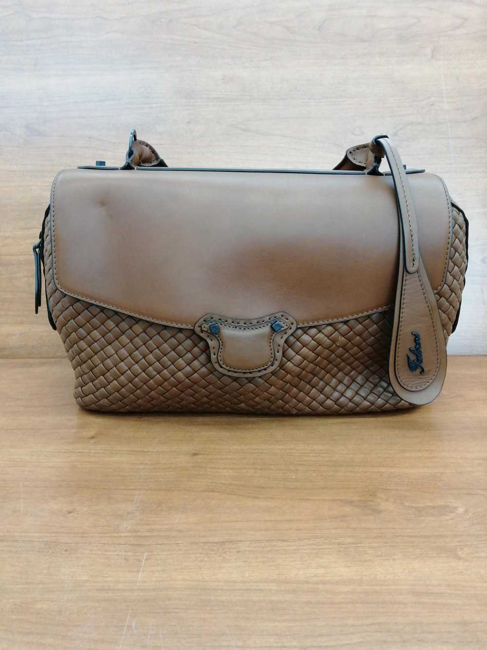 Falorni Woven Leather Handbag With Tag G9R73 - image 1