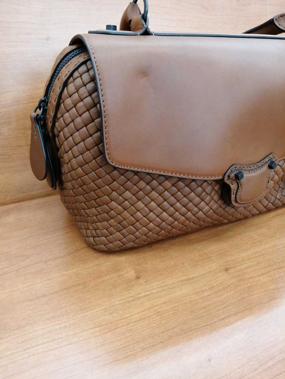 Falorni Woven Leather Handbag With Tag G9R73 - image 2