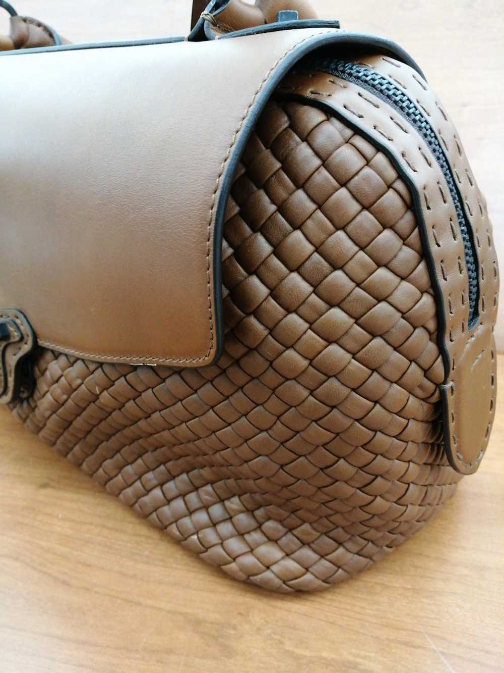 Falorni Woven Leather Handbag With Tag G9R73 - image 3