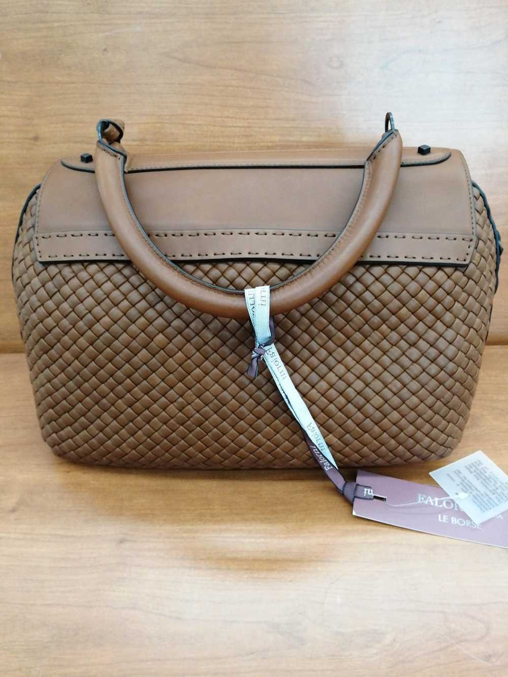 Falorni Woven Leather Handbag With Tag G9R73 - image 4