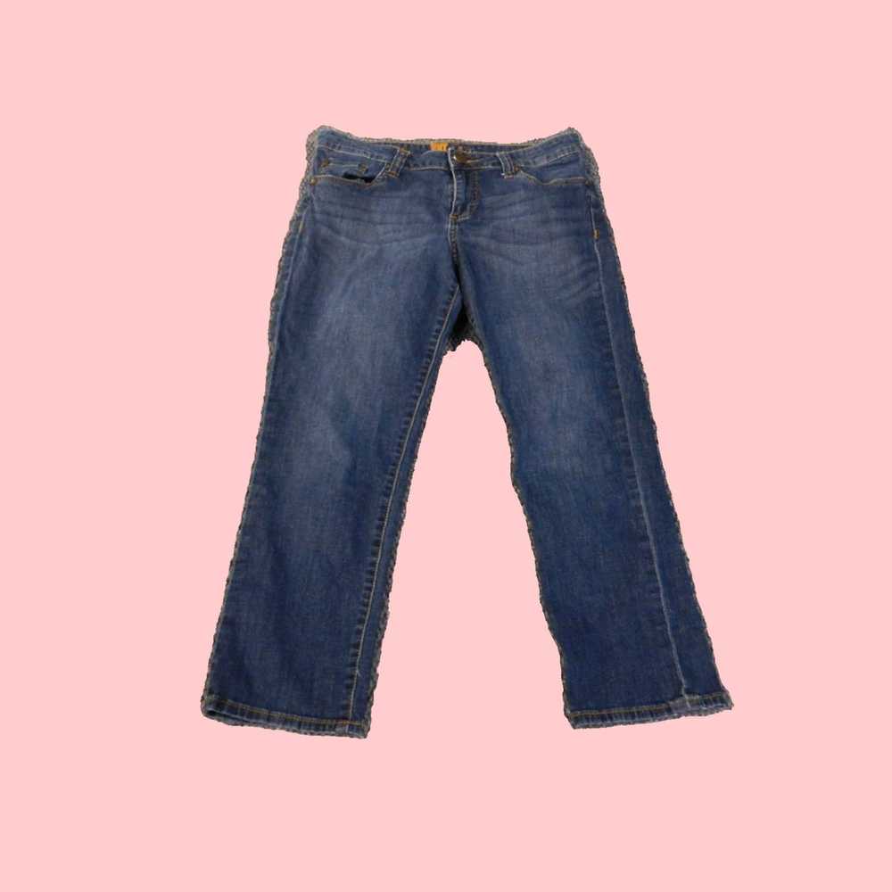 Vintage Stretchy Women's Denim 8 Straight Crop Fi… - image 1