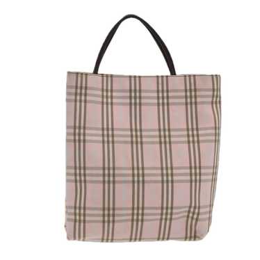 Burberry Nova Check Pink Cotton Handbag (Pre-Owne… - image 1