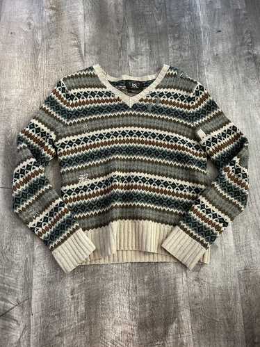 RRL Ralph Lauren Mended Wool HandKnit Sweater SZ S