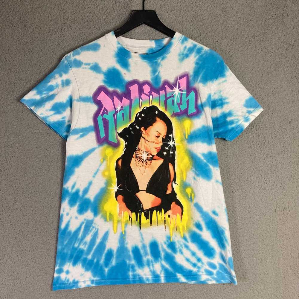 Other Aaliyah Women's Tie Dye Graphic Tee Blue Me… - image 2