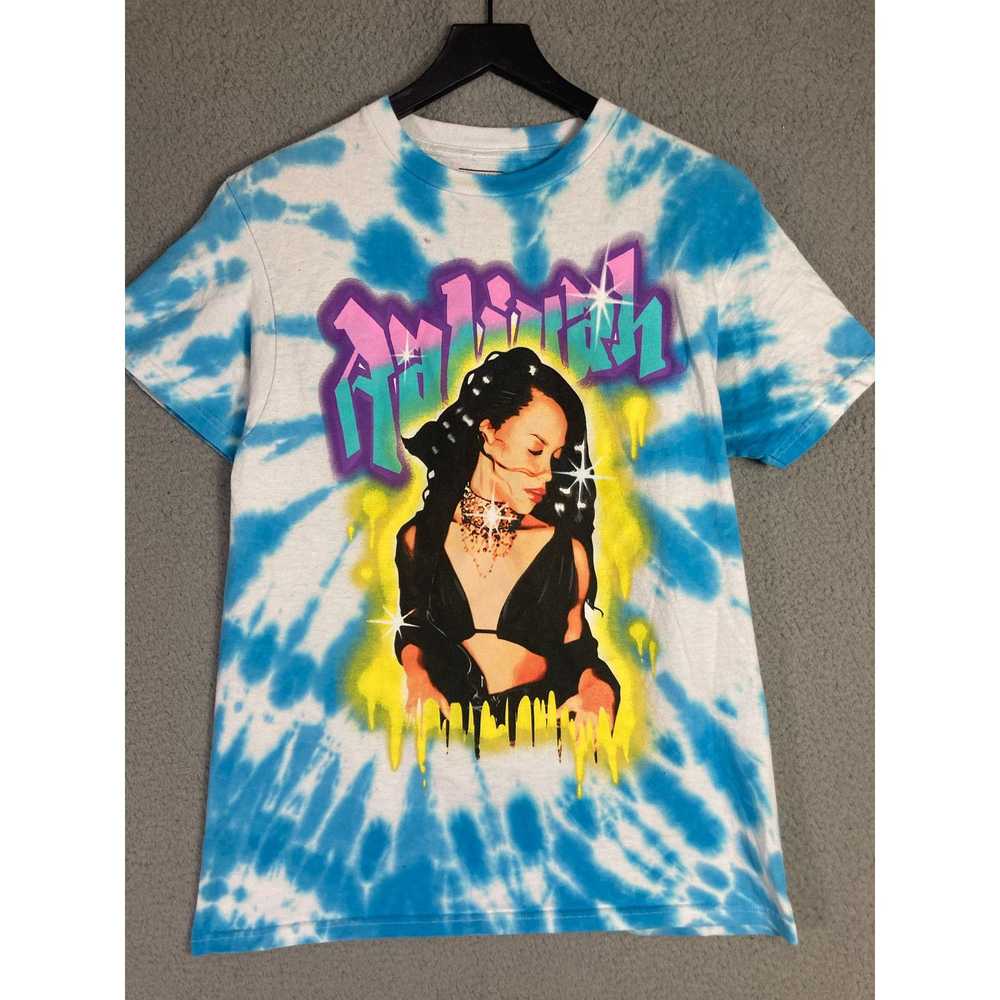 Other Aaliyah Women's Tie Dye Graphic Tee Blue Me… - image 3