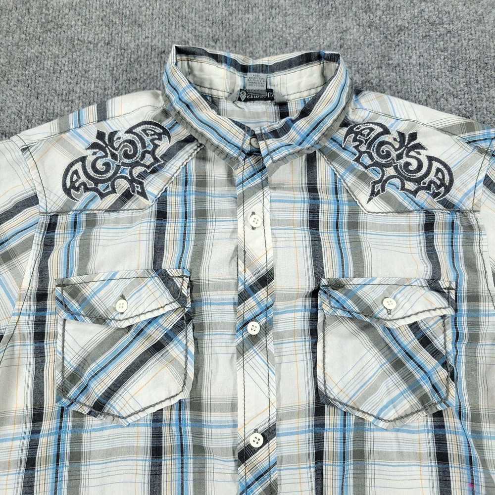 Vintage Surplus Button Shirt Men Large White Blue… - image 2