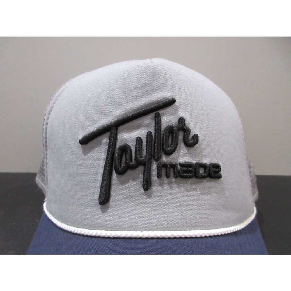 Vintage TaylorMade Hat Cap Snap Back Gray Blue Tr… - image 2