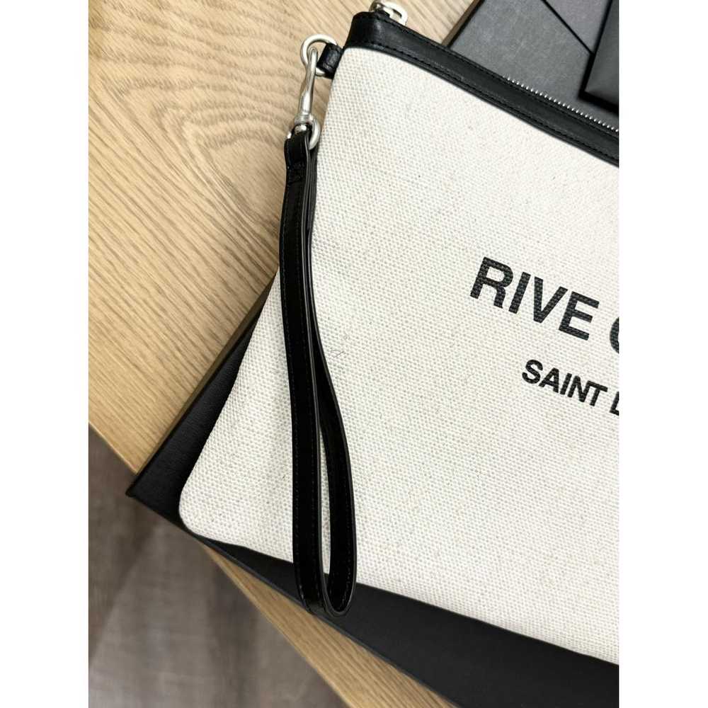 Saint Laurent Rive Gauche linen clutch bag - image 4