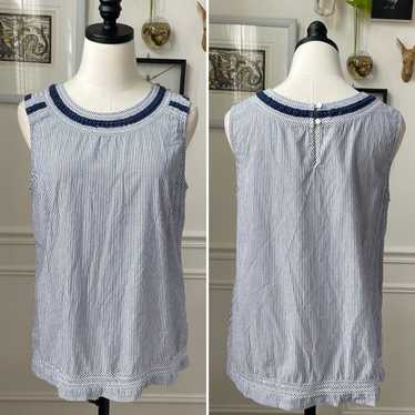 Other Talbots Blue White Stripe Sleeveless Cotton 