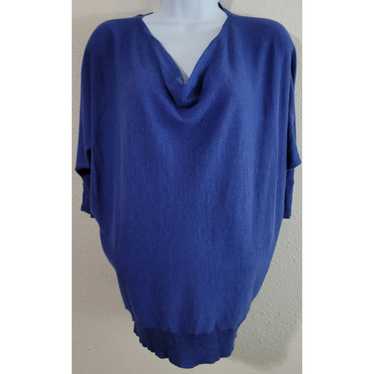 Other Eileen Fisher Blue Marled Draped Cowl Neck S