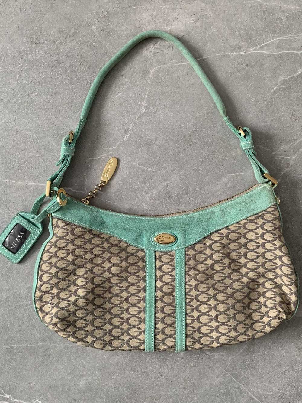 Bag × Guess × Vintage Rare Guess Tiffany Blue sho… - image 1