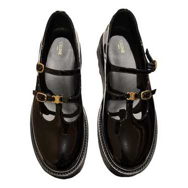 Celine Triomphe patent leather flats