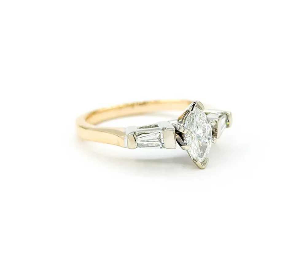 Vintage Marquise Diamond Engagement Ring in Two T… - image 3