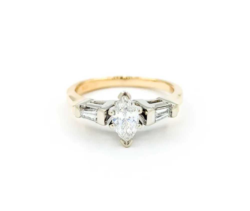 Vintage Marquise Diamond Engagement Ring in Two T… - image 5