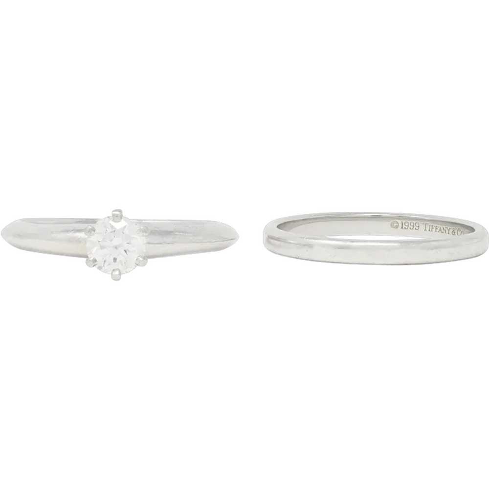 Tiffany & Co. 1999 0.39 CTW Diamond Platinum Vint… - image 1